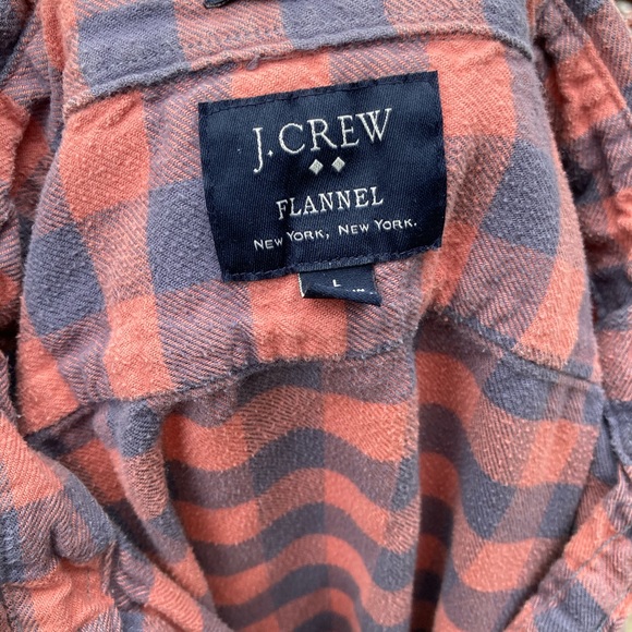 J Crew Factory Salmon and Navy Checkered Shirt - Picture 4 of 10